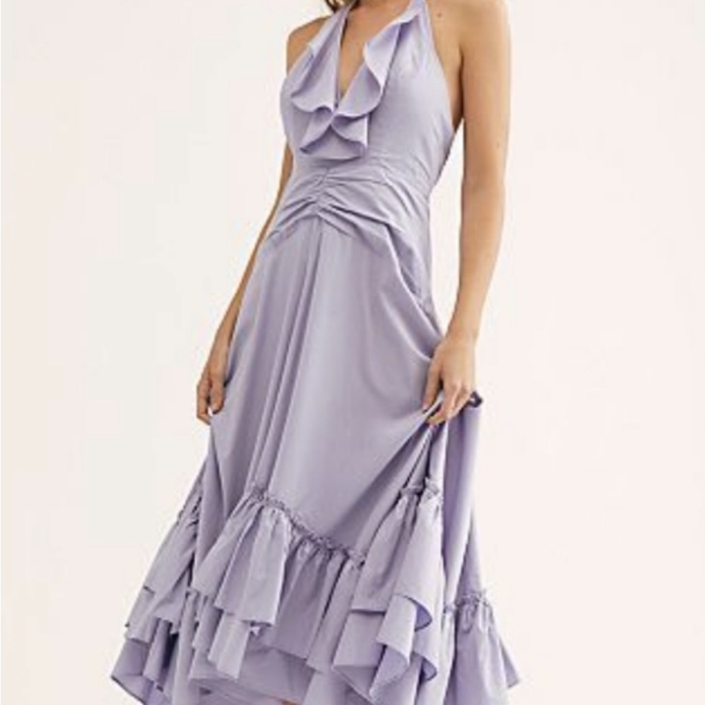 NWT Free People Clara Midi Dress Purple Size Medium
